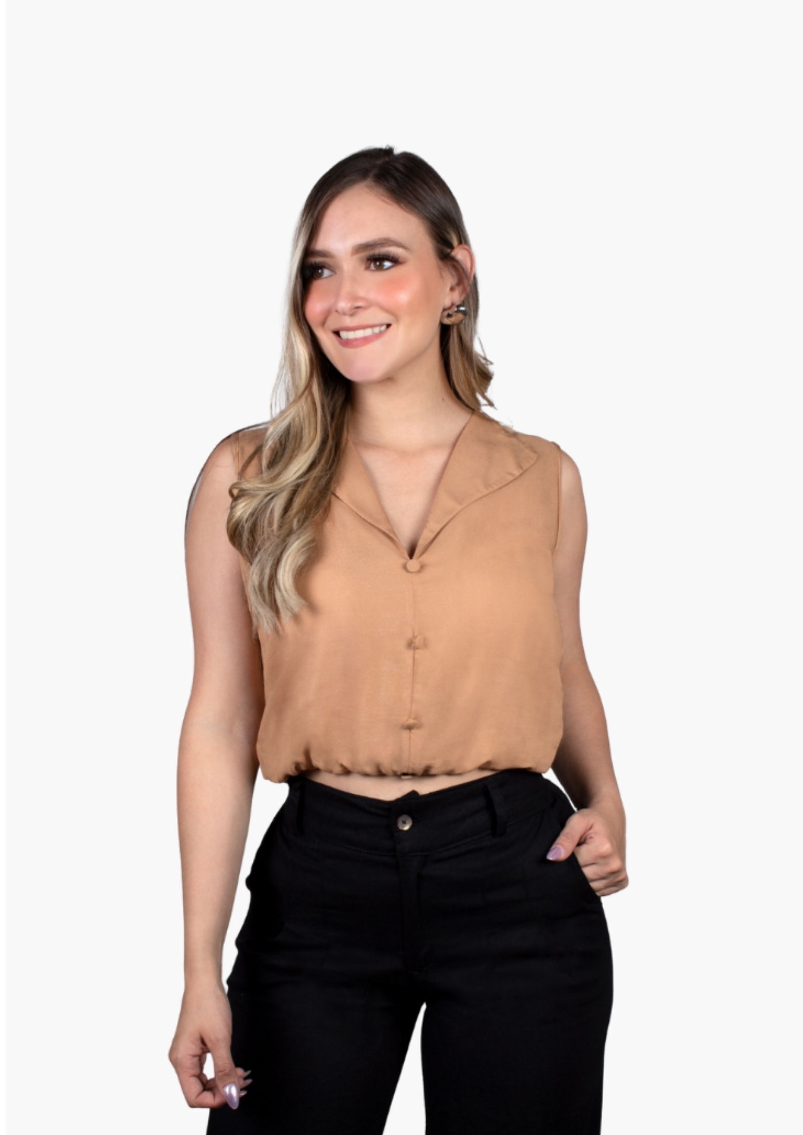 Blusa sin mangas estilo globo REF 1773