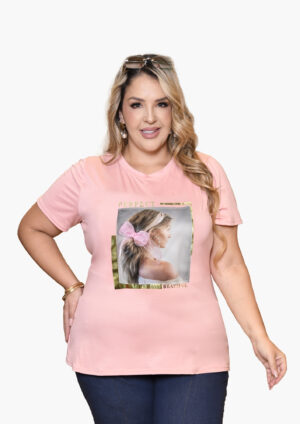 camiseta básica (T-shirt) talla plus con estampado REF 931