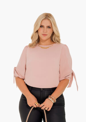 Bluzon manga media con collar  y mangas con lazo ,REF 11045