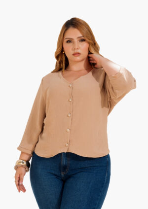 Bluson manga larga con botones  talla plus ,REF 962