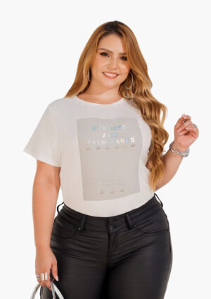 Blusa básica estampada cuello redondo  REF 967